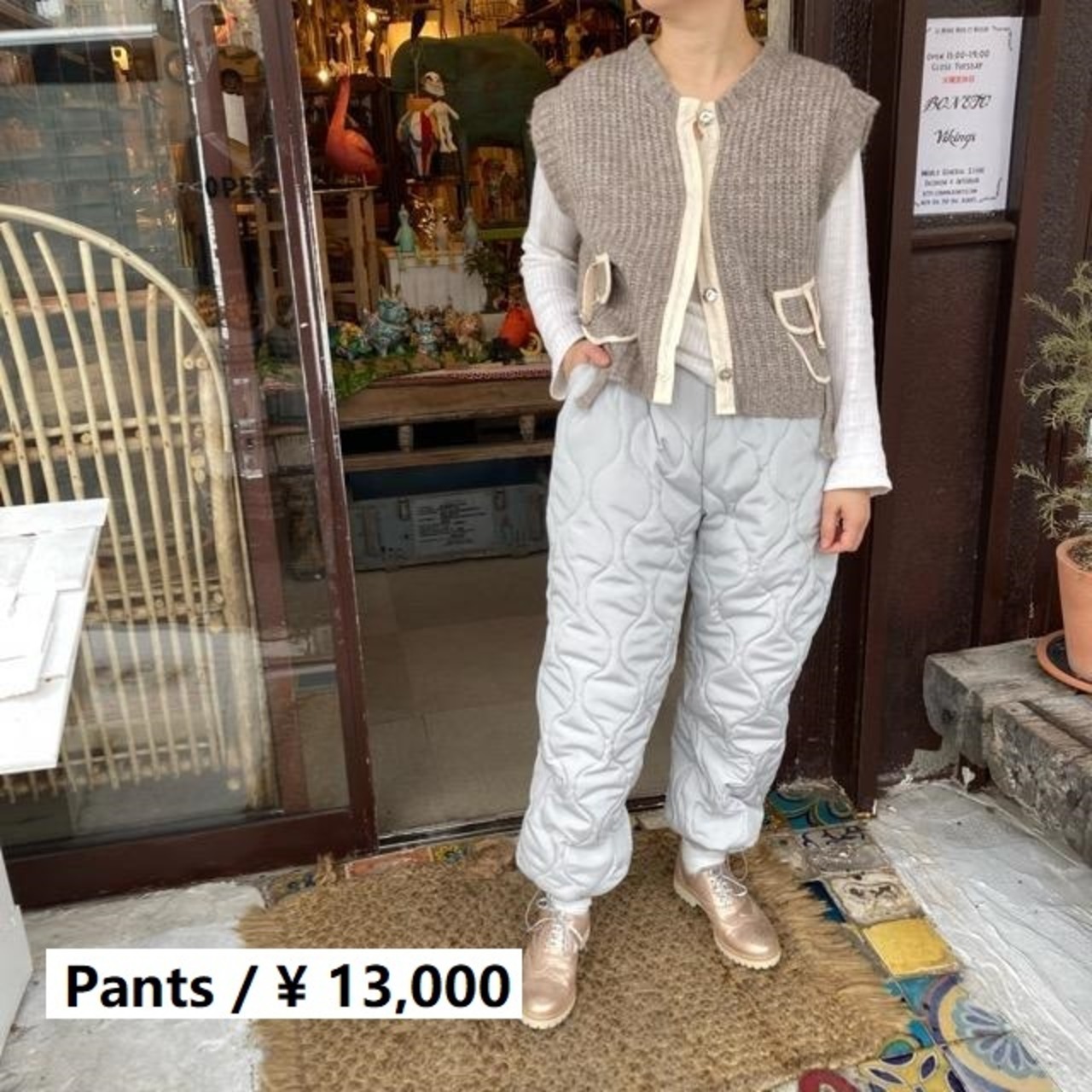 TOPANGA Lady's　キルティングパンツ　アイスグレー