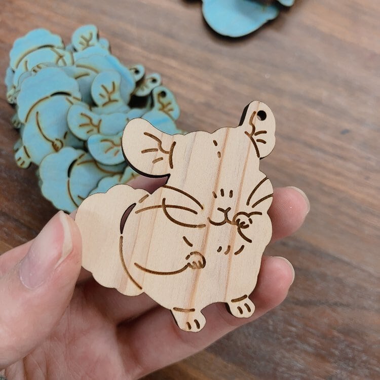 てやんでぃ！なチンチラさんのキーホルダー_ヒノキ