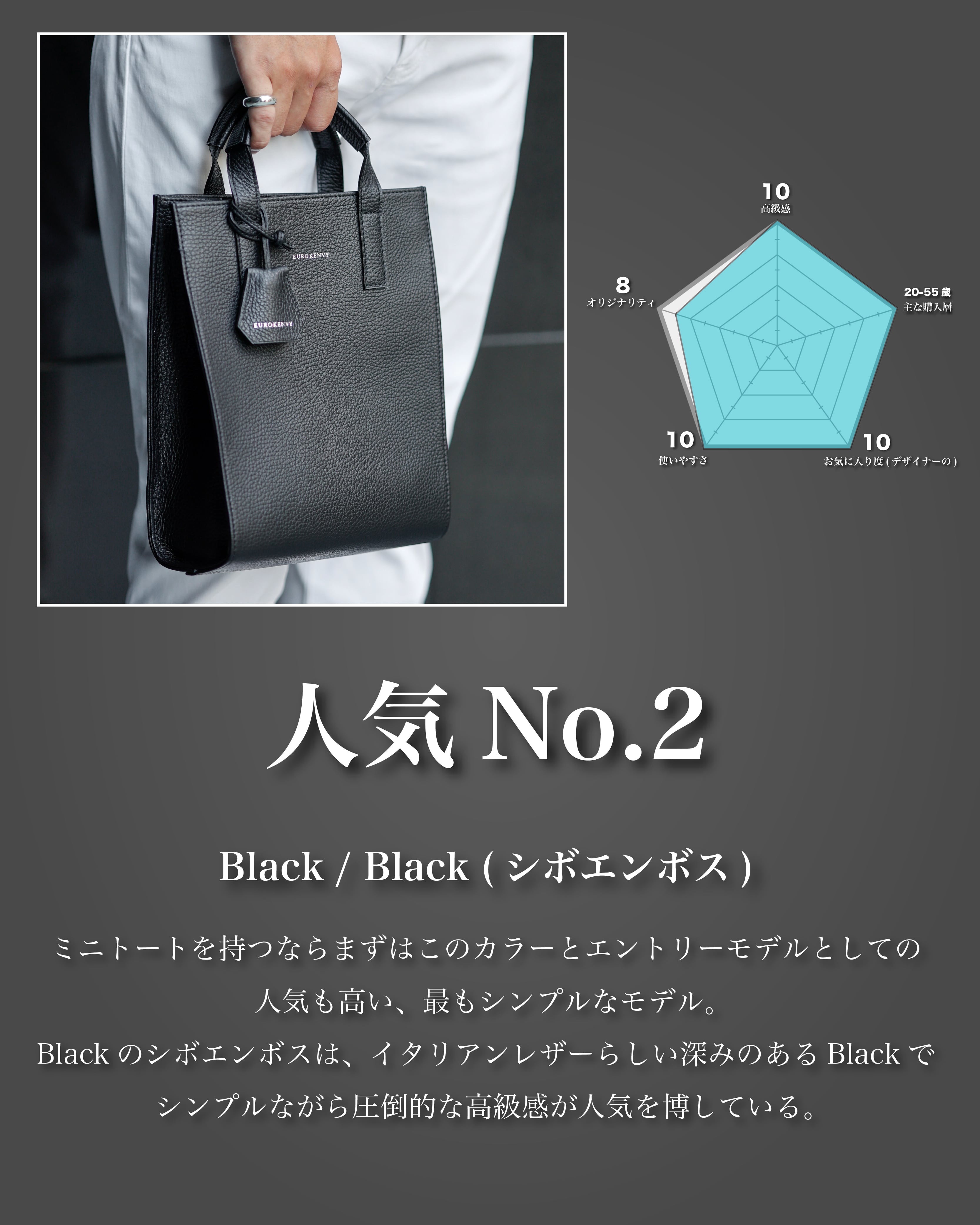 Eurokenvy トートバッグ 高級】A-croire Metal Leather Mini Totebag【EUROKENVY®︎ Original