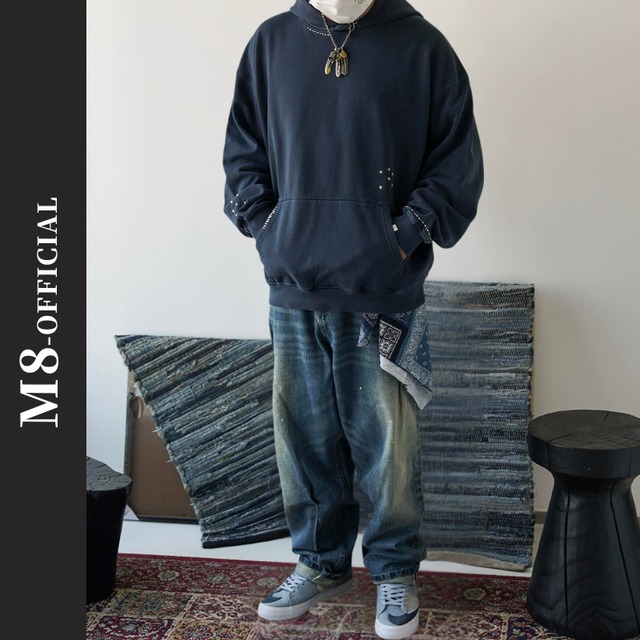 casual stitch hoodie 1color M0574