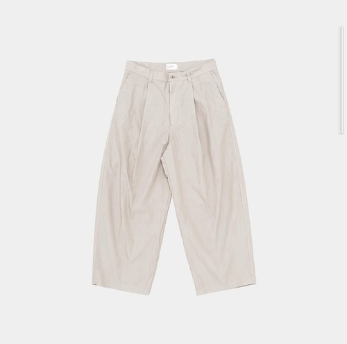 STILL BY HAND " Cotton Typewriter 1Tuck Wide Triouser ( TAUPE )"