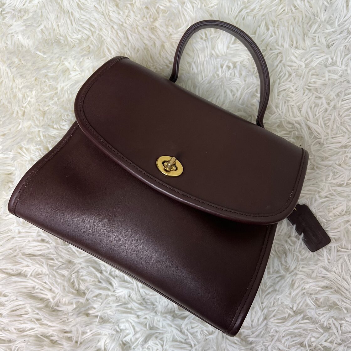 オールドコーチ ハンドバッグ ターンロック MANOR BAG 茶色 ダーク 