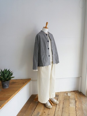 NATURAL LAUNDRY　ダンプワッシャーギンガム ワイドカバージャケット