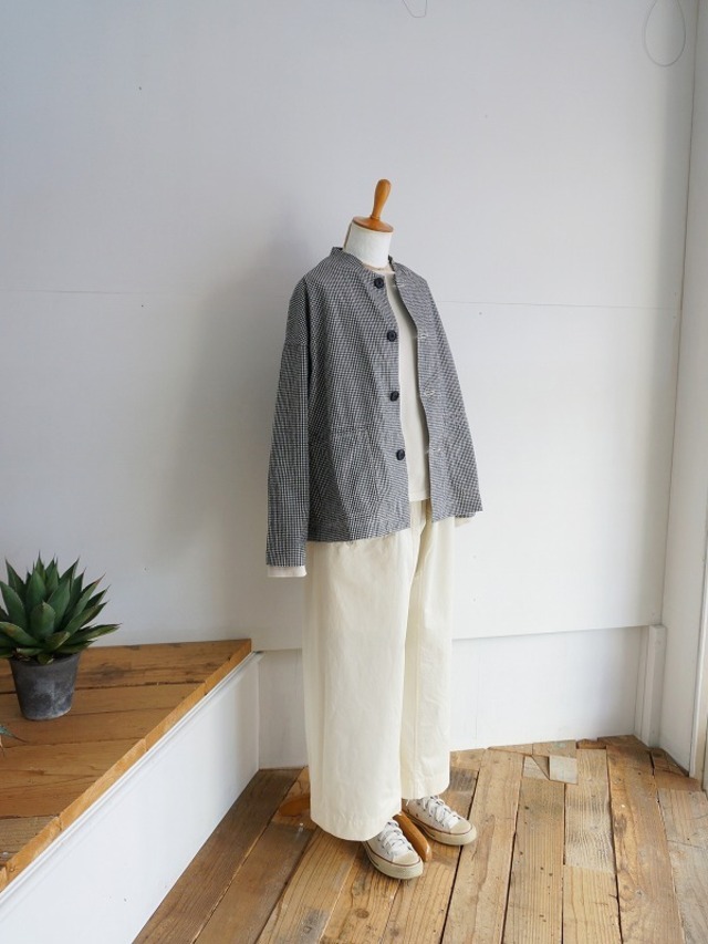 NATURAL LAUNDRY　ダンプワッシャーギンガム ワイドカバージャケット