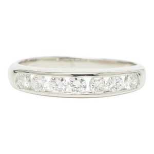 Pt900 プラチナ ダイヤ0.50ct 一文字リング リング 指輪 レディース 11号 【中古】