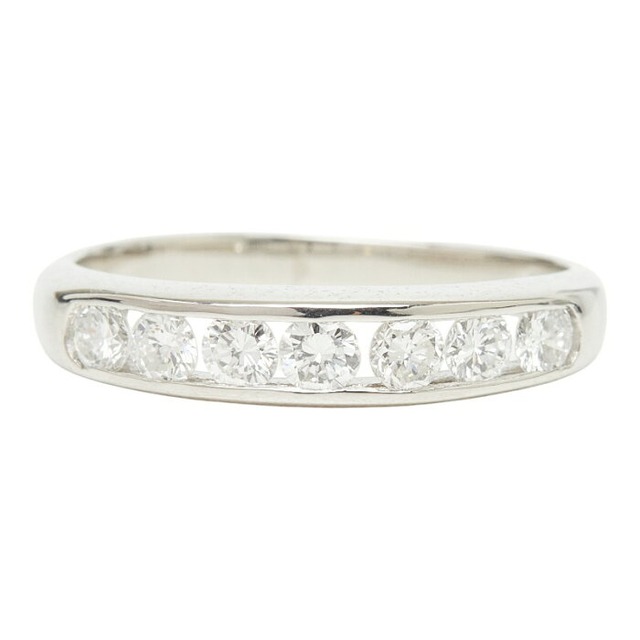 Pt900 プラチナ ダイヤ0.50ct 一文字リング リング 指輪 レディース 11号 【中古】