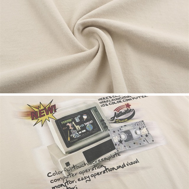 retro-style print short-sleeve tee　レトロムードプリント半袖ティー　J2029