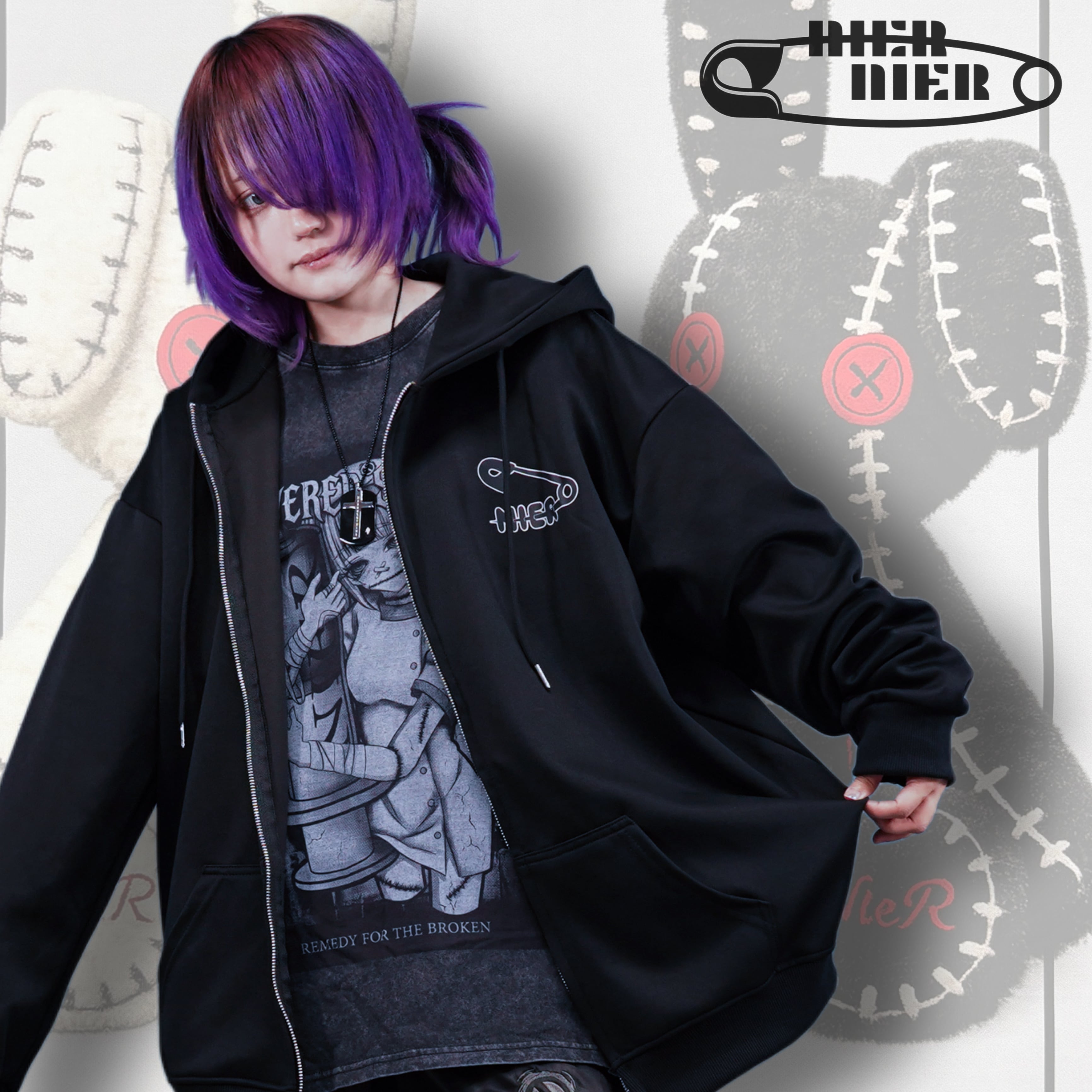 NIERの日☆目玉大特価》TWIN STITCH RABBIT ZIP PARKA | NIER CLOTHING