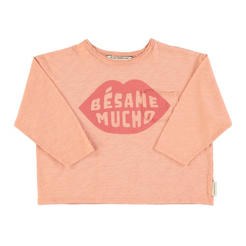 【即納】Longsleeve ロングTシャツ light pink w/ "bésame mucho" print｜piupiuchick ピウピウチック AW22 JRS2211A