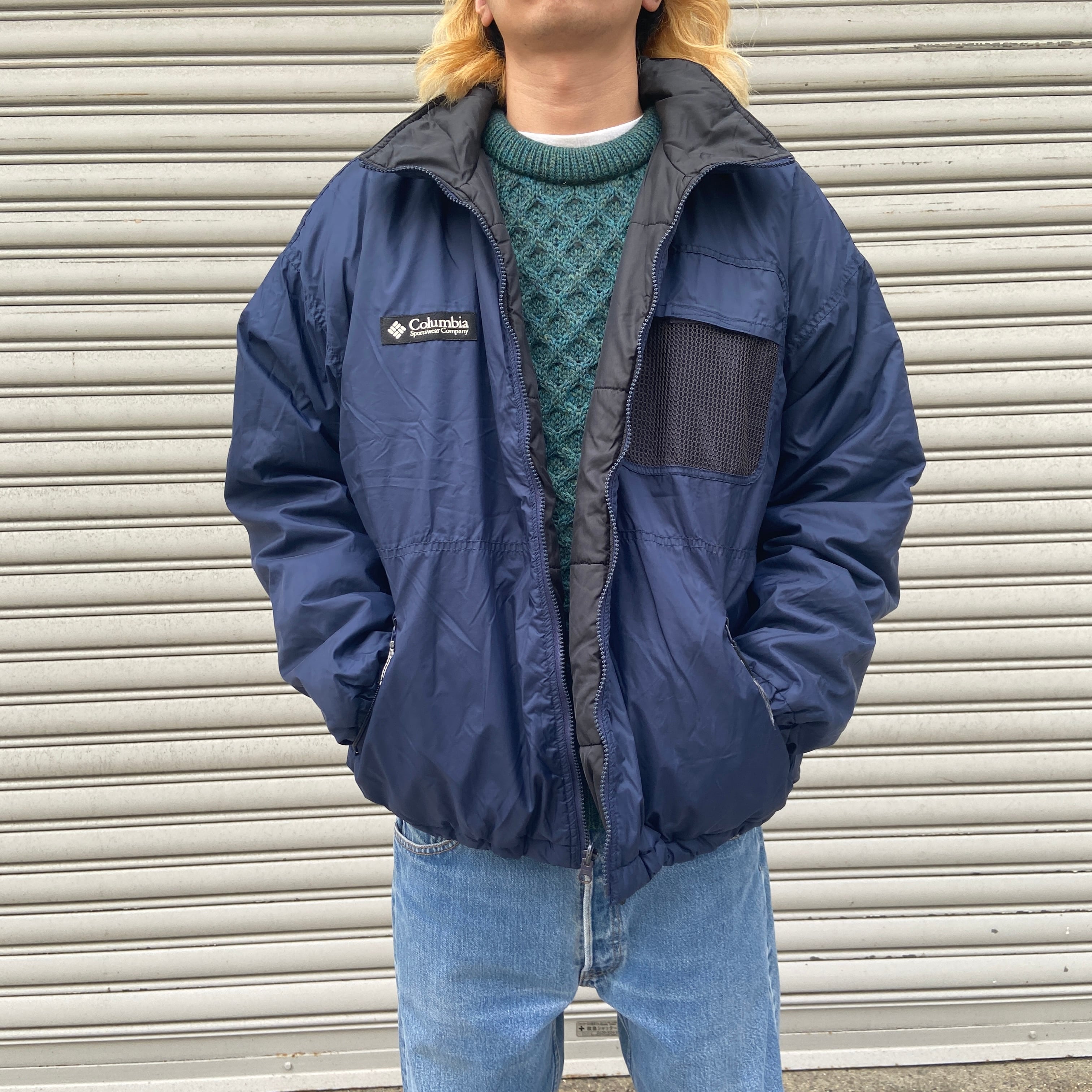送料無料』Columbia コロンビア 90s ナイロンジャケット ネイビー XL  