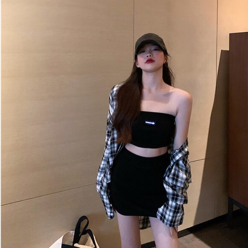 チェック柄ルーズ長袖シャツジャケットレディース2020年初秋新作アウターシャツデザインニッチトップス ブラックストロベリース11639469846