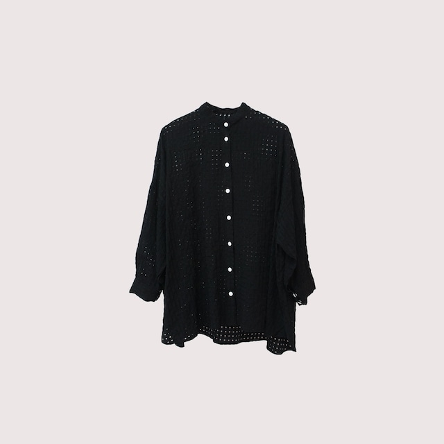 チェックシアーシャツ（ブラック）