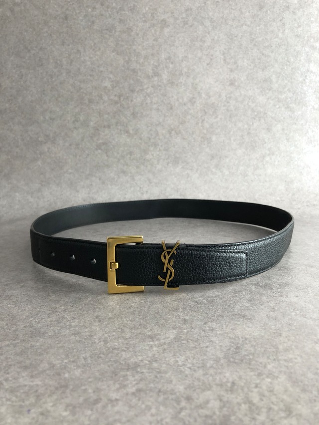 Yves Saint Laurent イヴ・サンローラン ベルト ブラック YSL レザー vintage ヴィンテージ オールド jjfxnv
