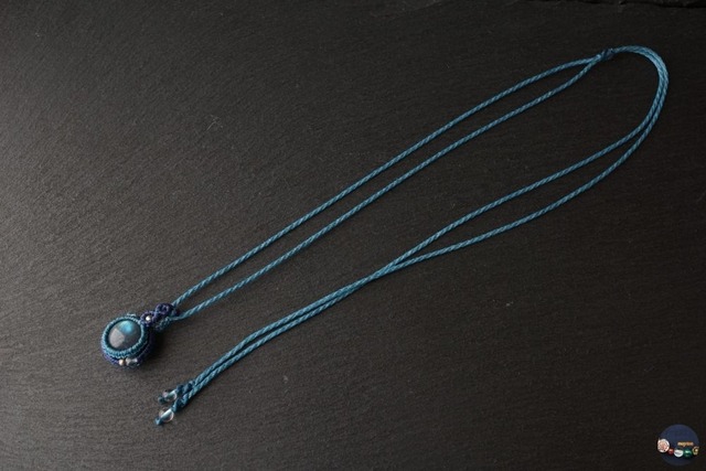 ラブラドライト(マダガスカル産)のマクラメネックレス  - aurora -