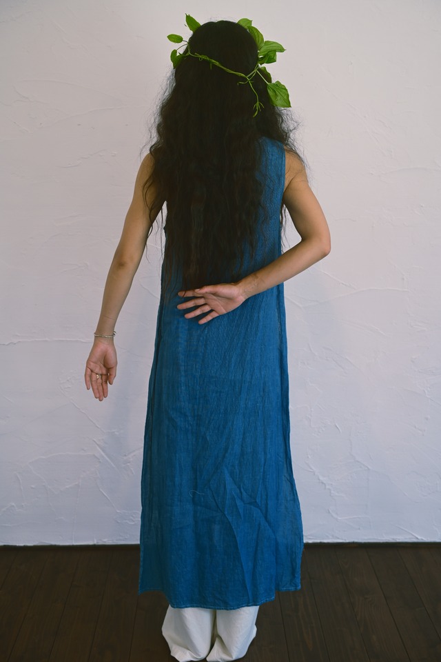 Indigo Dyed Linen Top
