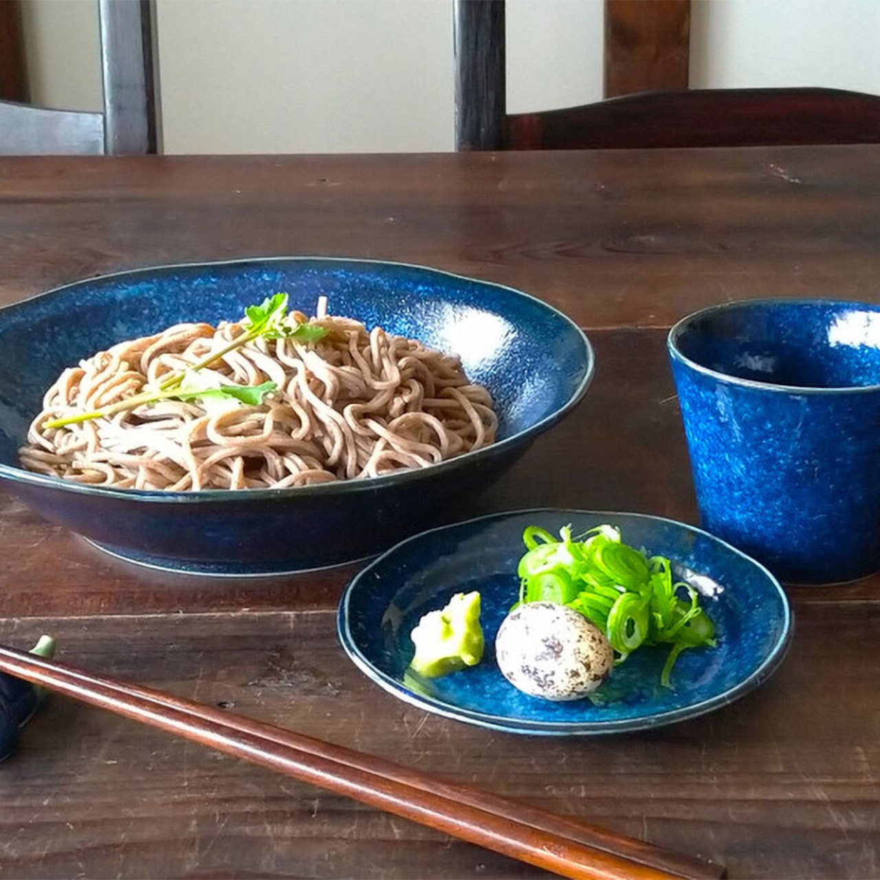 そば食器 窯変1人前 そば食器セット 窯変紺 ざるそばセット