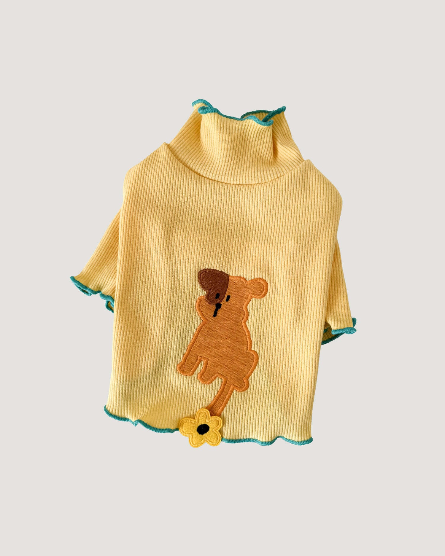 予約【cote a cote】Flower Tail Lettuce Tee (yellow)