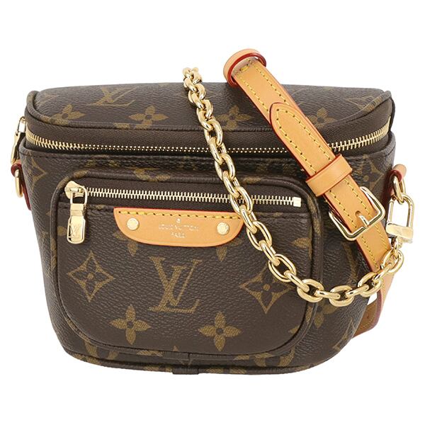 New LOUIS VUITTON ルイヴィトン ショルダーバッグ ミニバムバッグ モノグラム ブラウン ショルダーバッグ クロスボディバッグ ミニバッグ チェーンバッグ 新品
