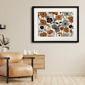 Utopia｜北欧カラーが咲き誇るボタニカルフラワーアートポスター｜色彩と穏やかさが調和する癒しのインテリア空間A2ポスター