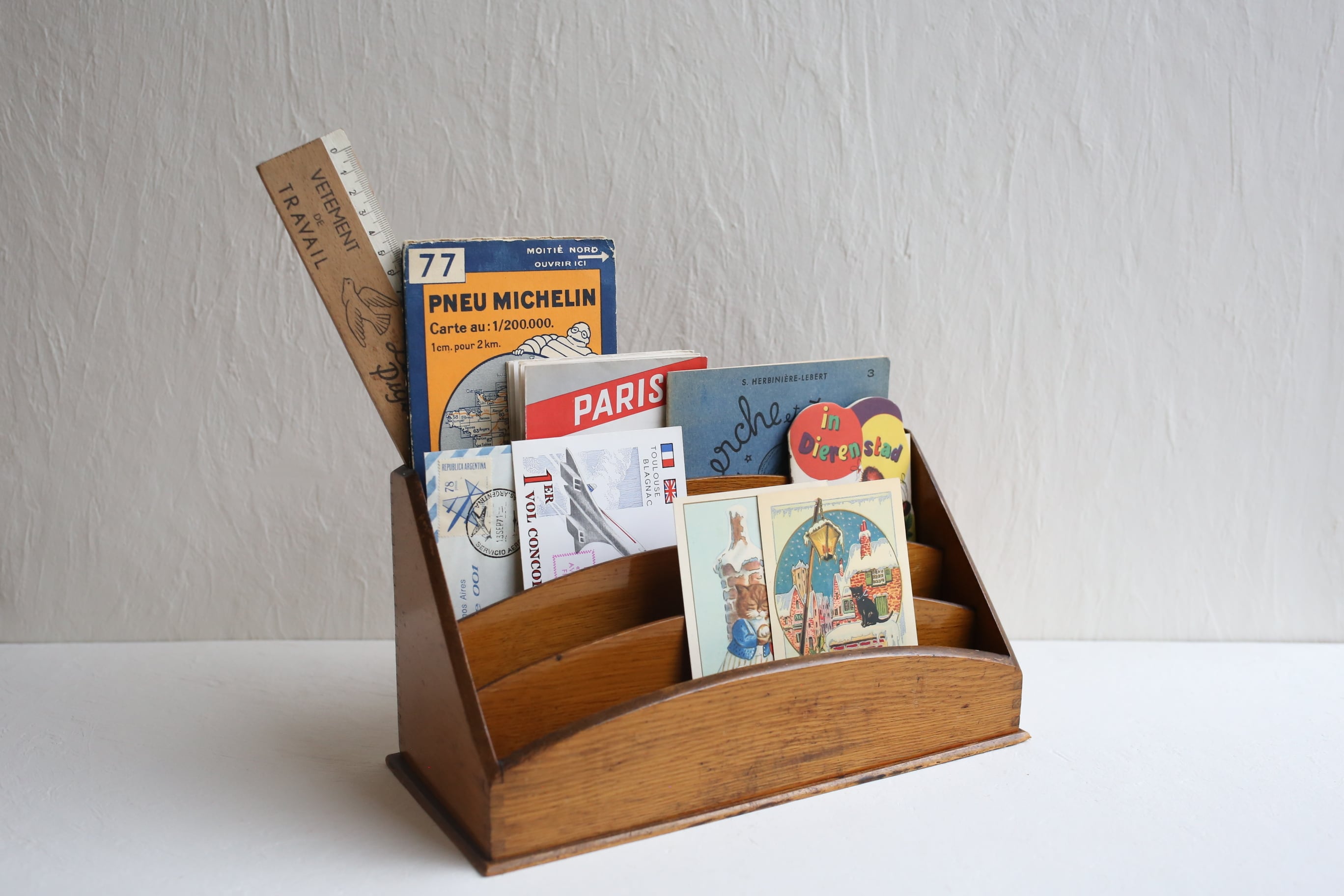 フランス アンティーク ヴィンテージ 『SAMARITAINE』 レターラック レタースタンド N-04222