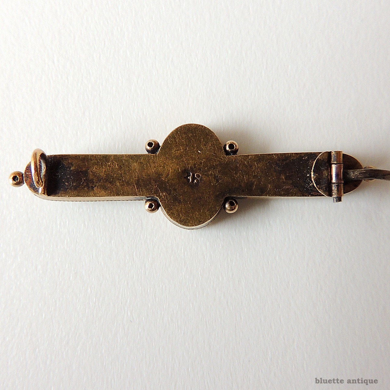 イタリアアンティーク マイクロモザイク 鳩と小花 バーブローチ