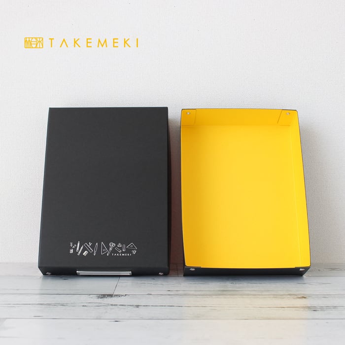 安価版 お道具箱（ そぼっくす ブラック） 内側 イエロー A5 サイズ