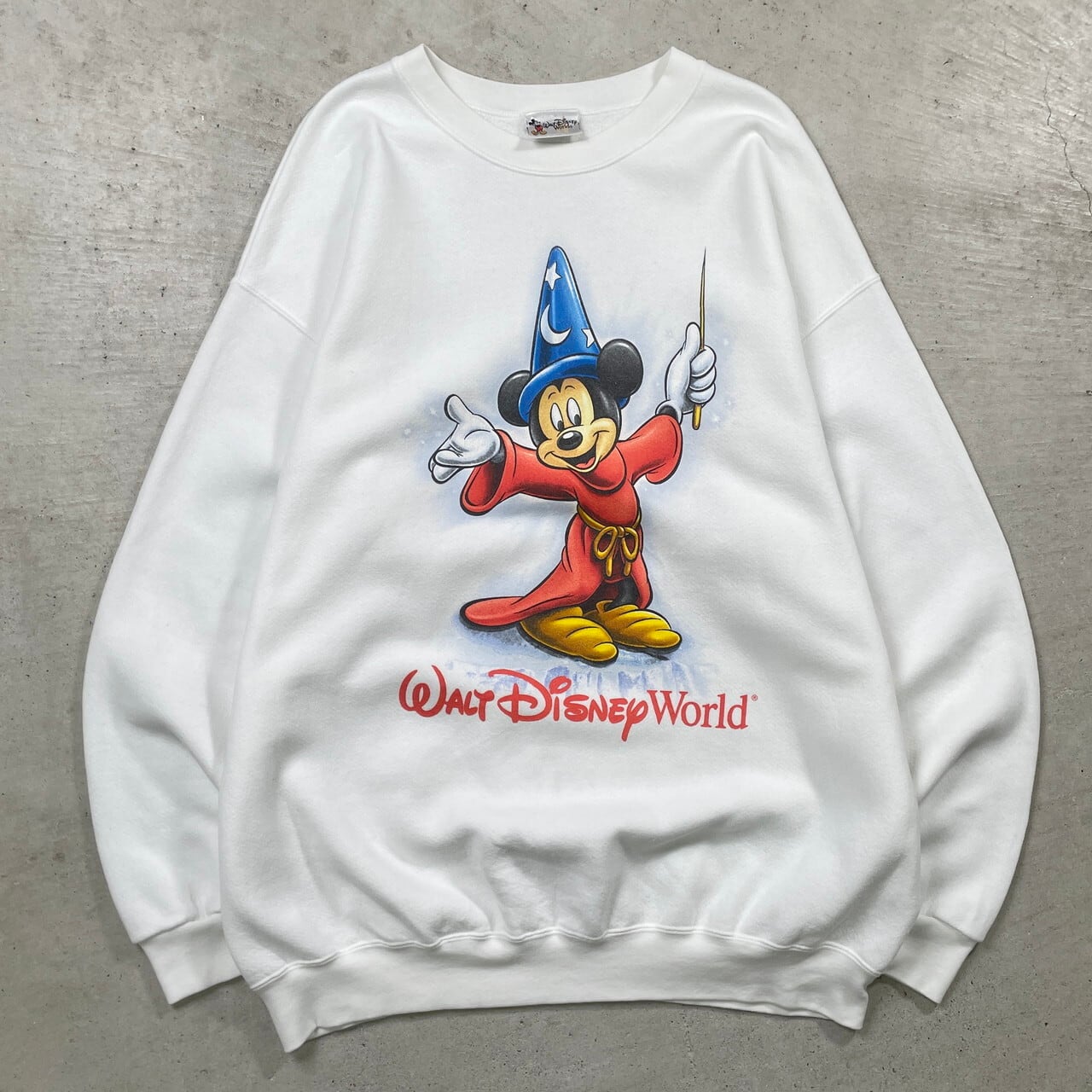 90s USA製Disney FANTASIA スウェットミッキー総柄L 90s USA製Disney FANTASIA スウェットミッキー総柄L