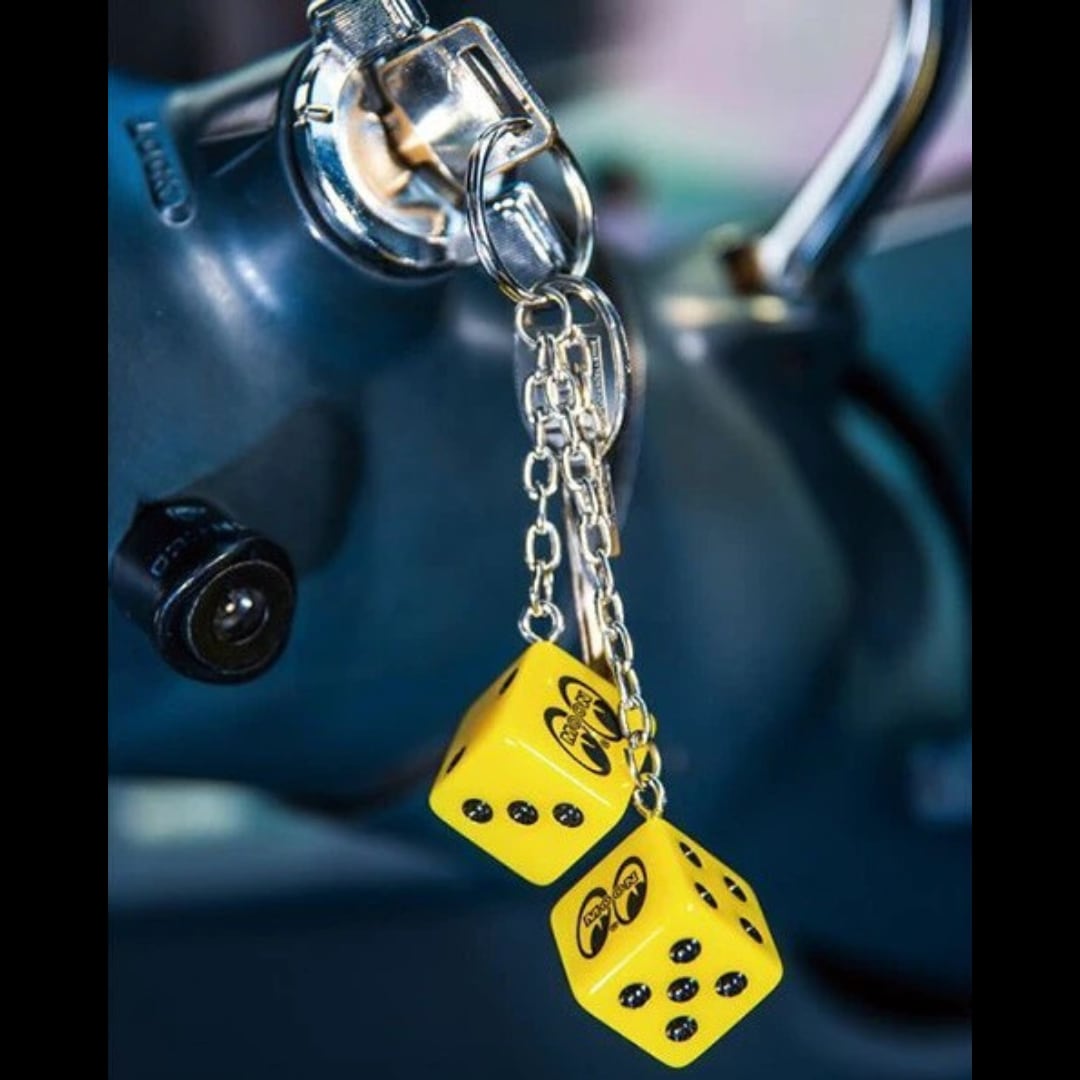 【 MOON / MOONEYES / ムーン アイズ 】 MOON Twin Dice Keyring ムーン ツイン ダイスキーリング / ホットロッド〚アメリカン雑貨 アメトイ〛