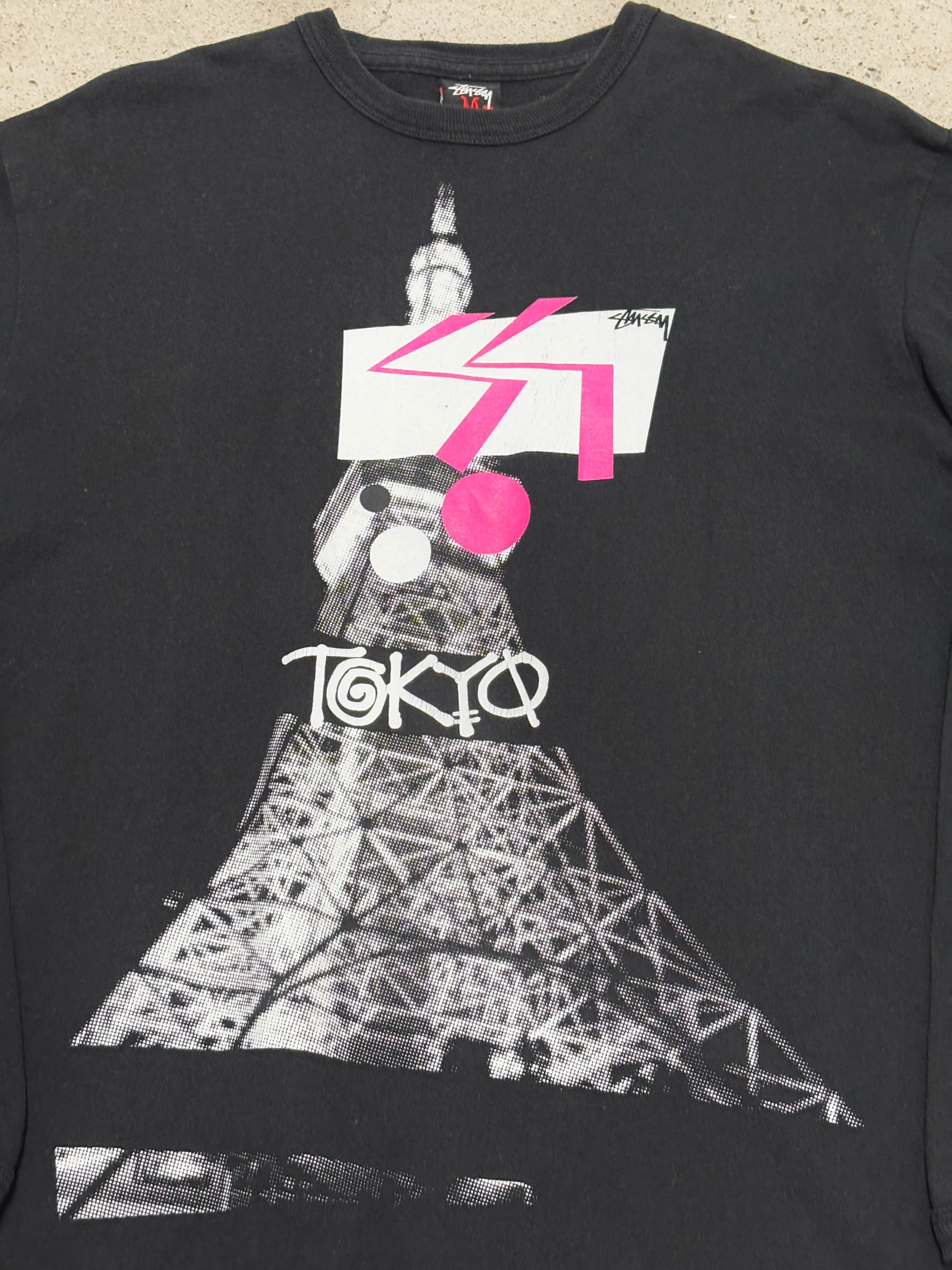 00～10s STUSSY/Tokyo tower print L/S Tee/M/東京タワ－プリント/ロン
