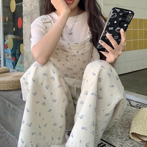 overalls with floral pattern　2litr03321