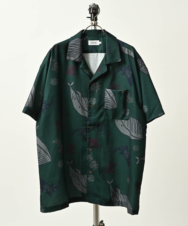 ATELANE Dryflow Short-Sleeve Open Collar Shirt (GRY) 26A-15030