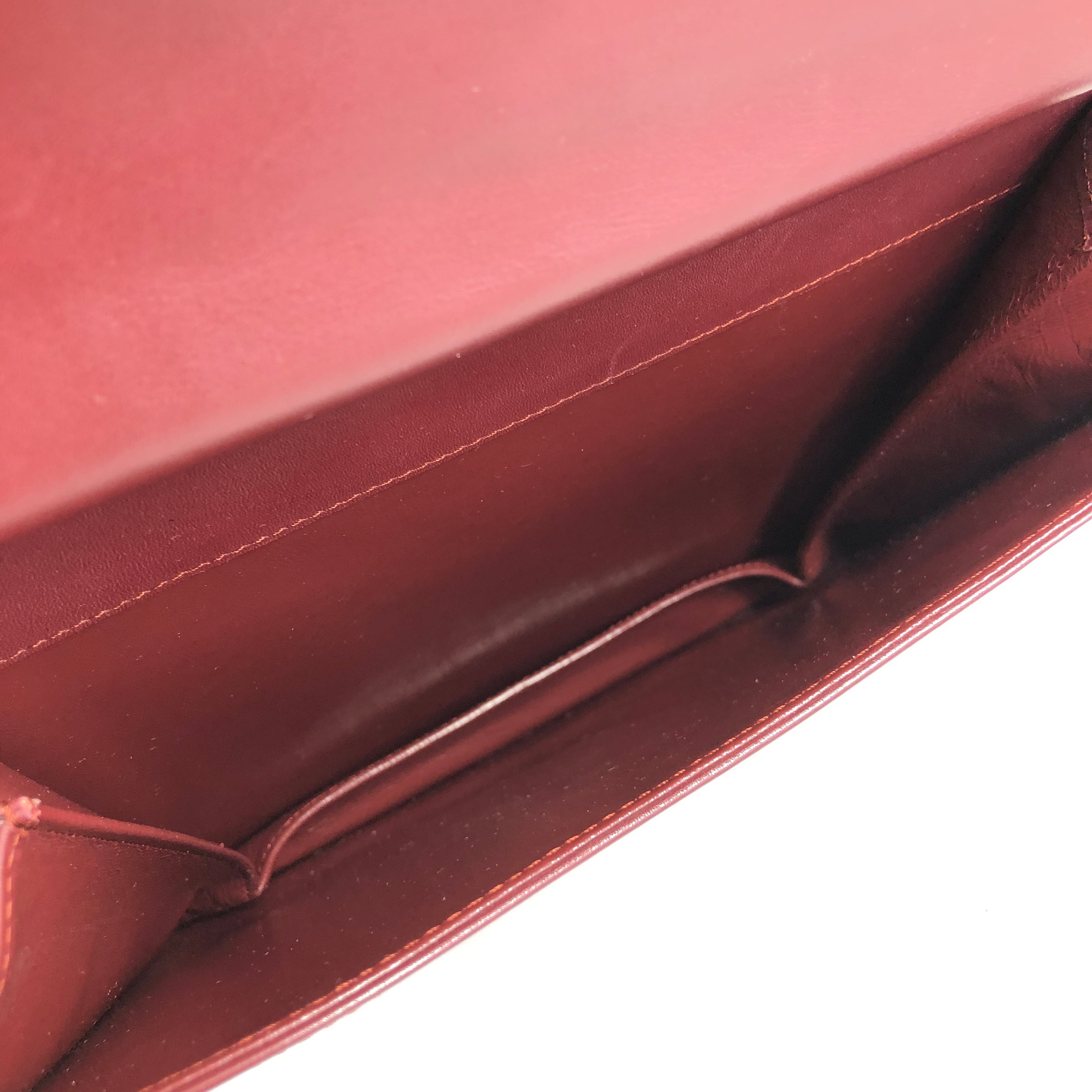 カルティエ　ポーチ　ボルドー　ヴィンテージ　MBZ227 Cartier（カルティエ） マストライン ポーチ レザー ボルドー : 親切な