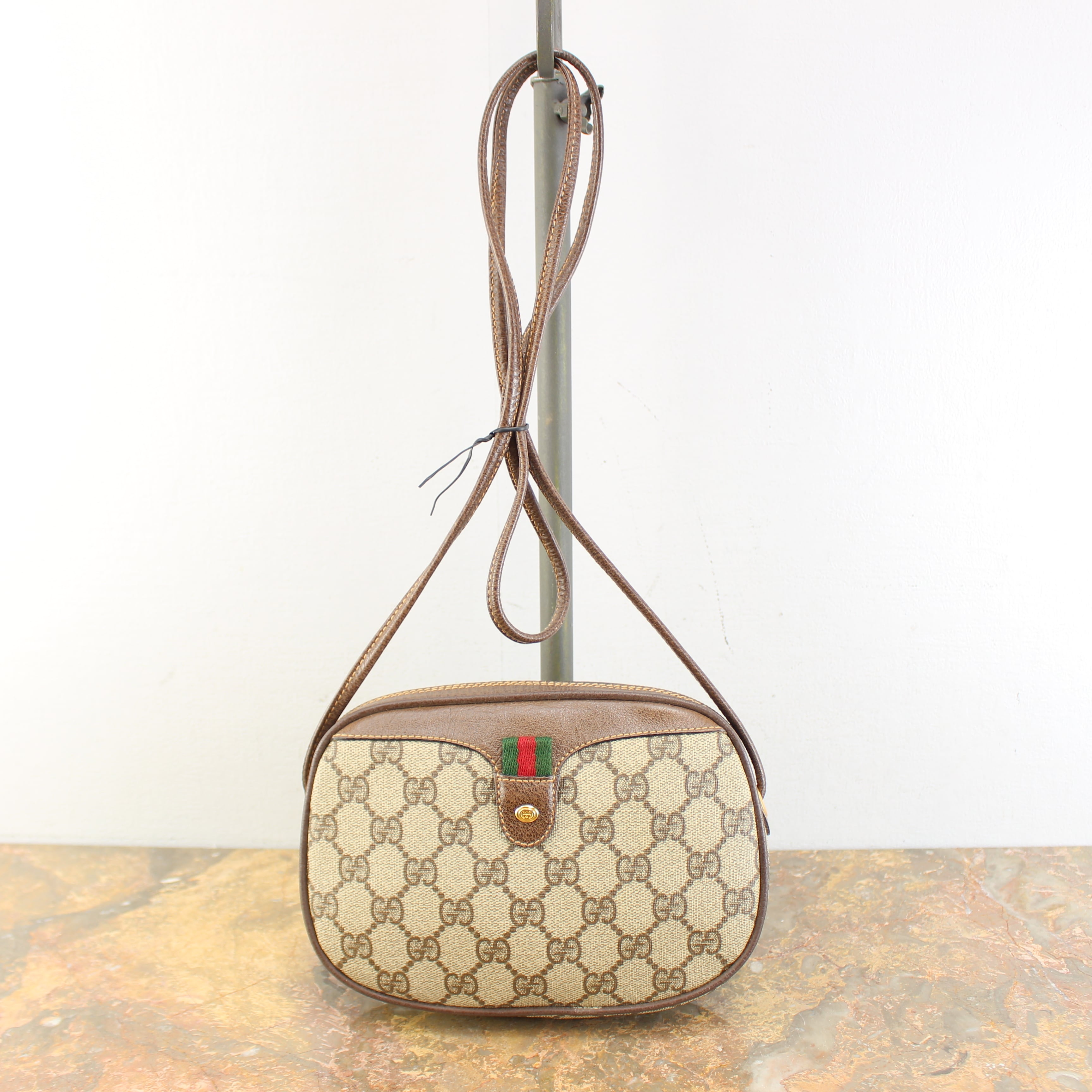 OLD GUCCI SHERRY LINE GG PATTERNED SHOULDER BAG MADE IN ITALY