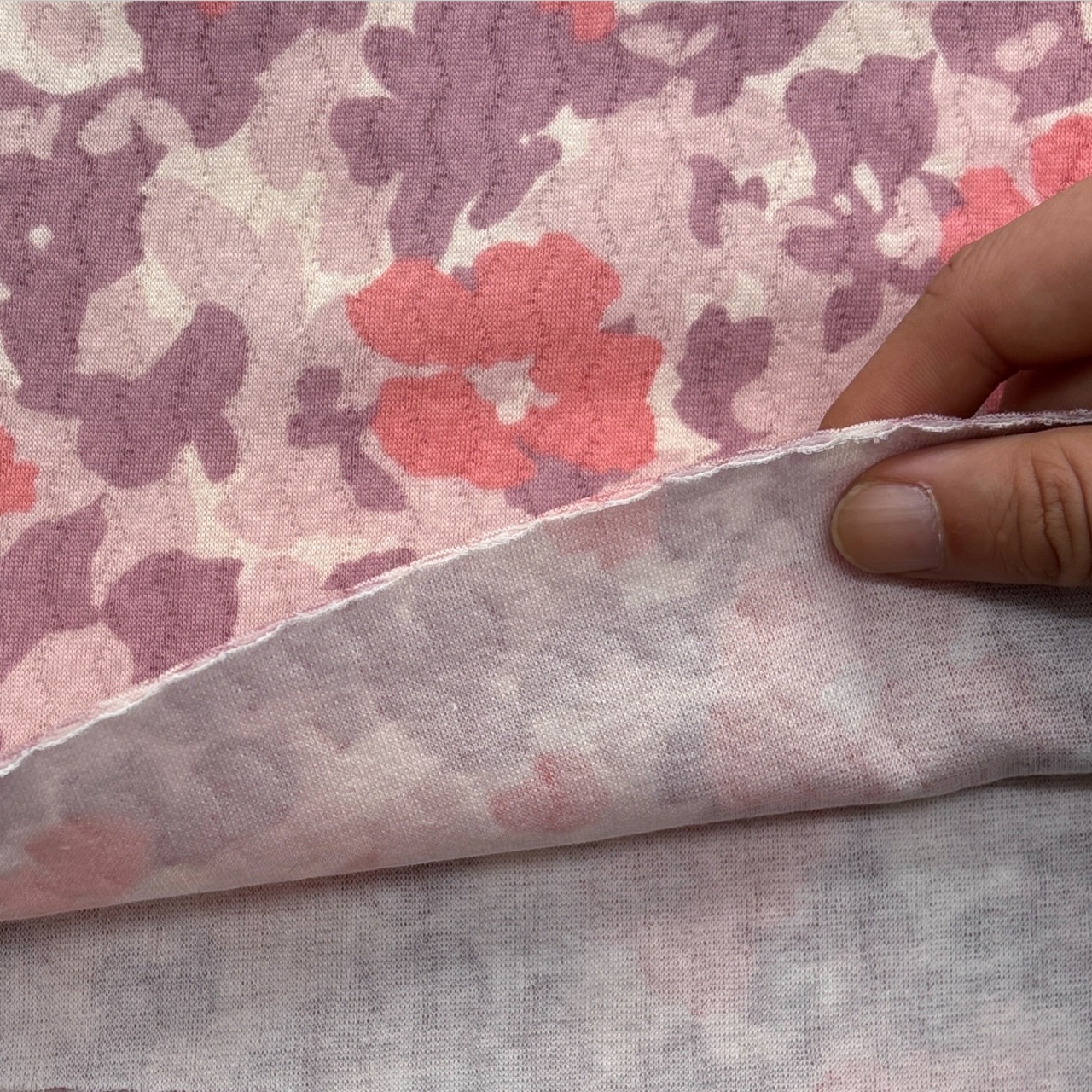 ★NY028◆3.2m◆綿ポリエステル混キルトニット生地◆花柄