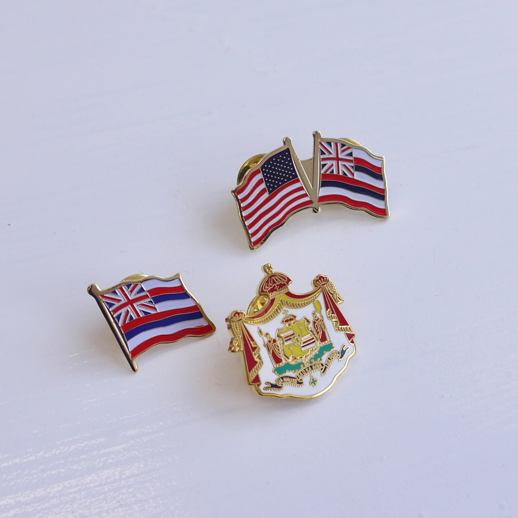 ☆ハワイ直輸入☆ハワイ州旗 ピンバッジ／ハワイアン雑貨／ハワイ王朝