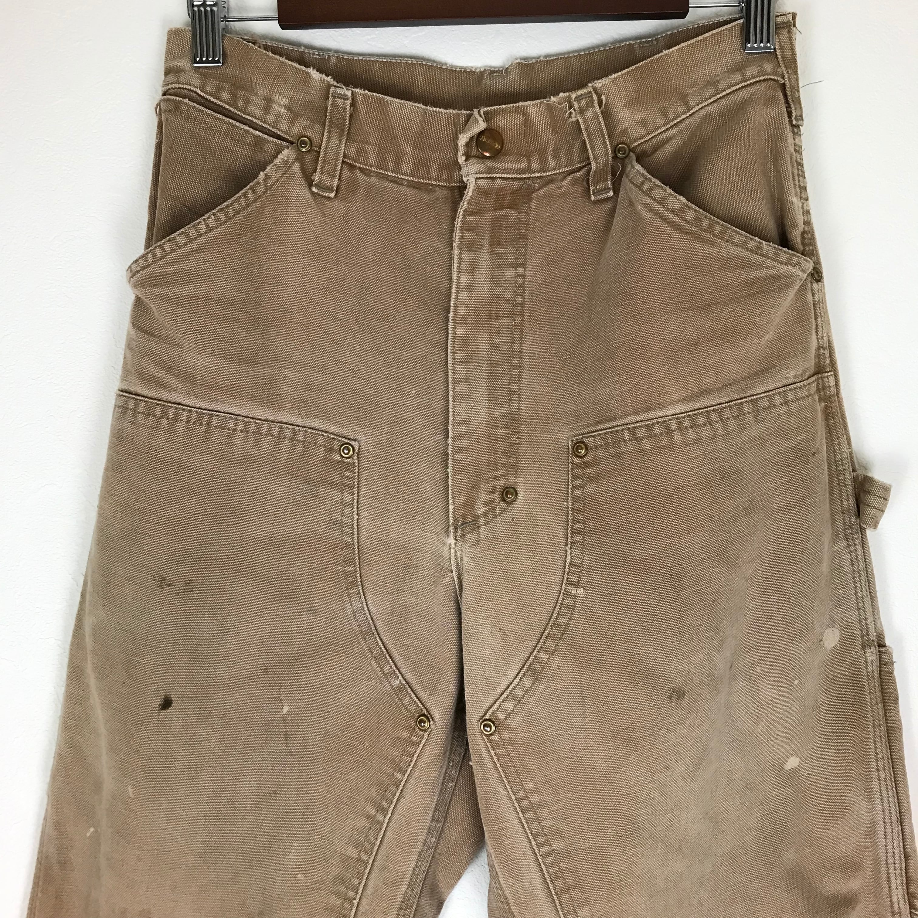 雰囲気抜群 USA製 70s〜80s vintage Carhartt ダブルニーダック地 ワークパンツ カーハート アメリカ製 70年代 80年代  ビンテージ ヴィンテージ アメカジ 古着