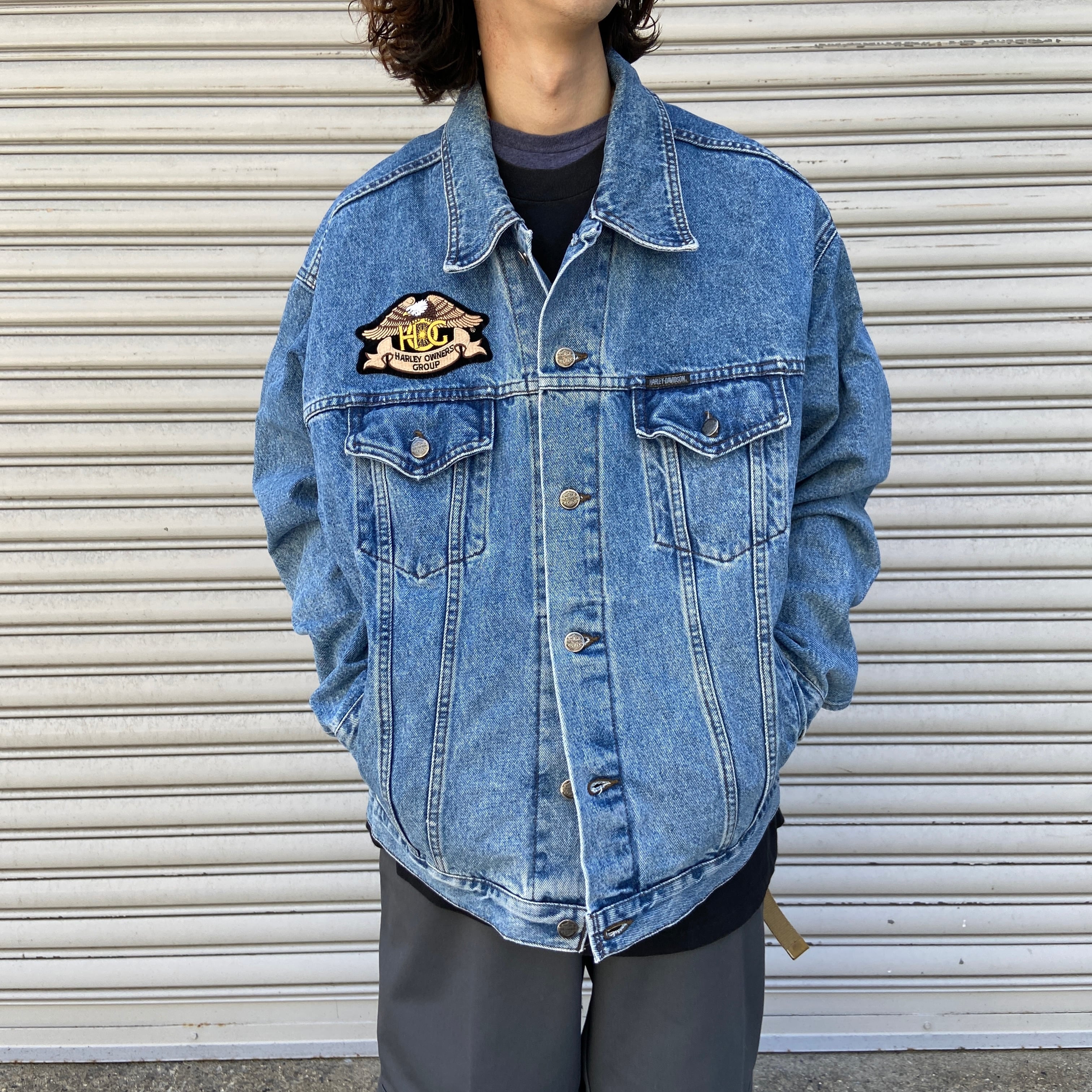 ☆レーサーの極上品☆】ハーレーダビッドソン 惜しかっ Gジャン デニム 