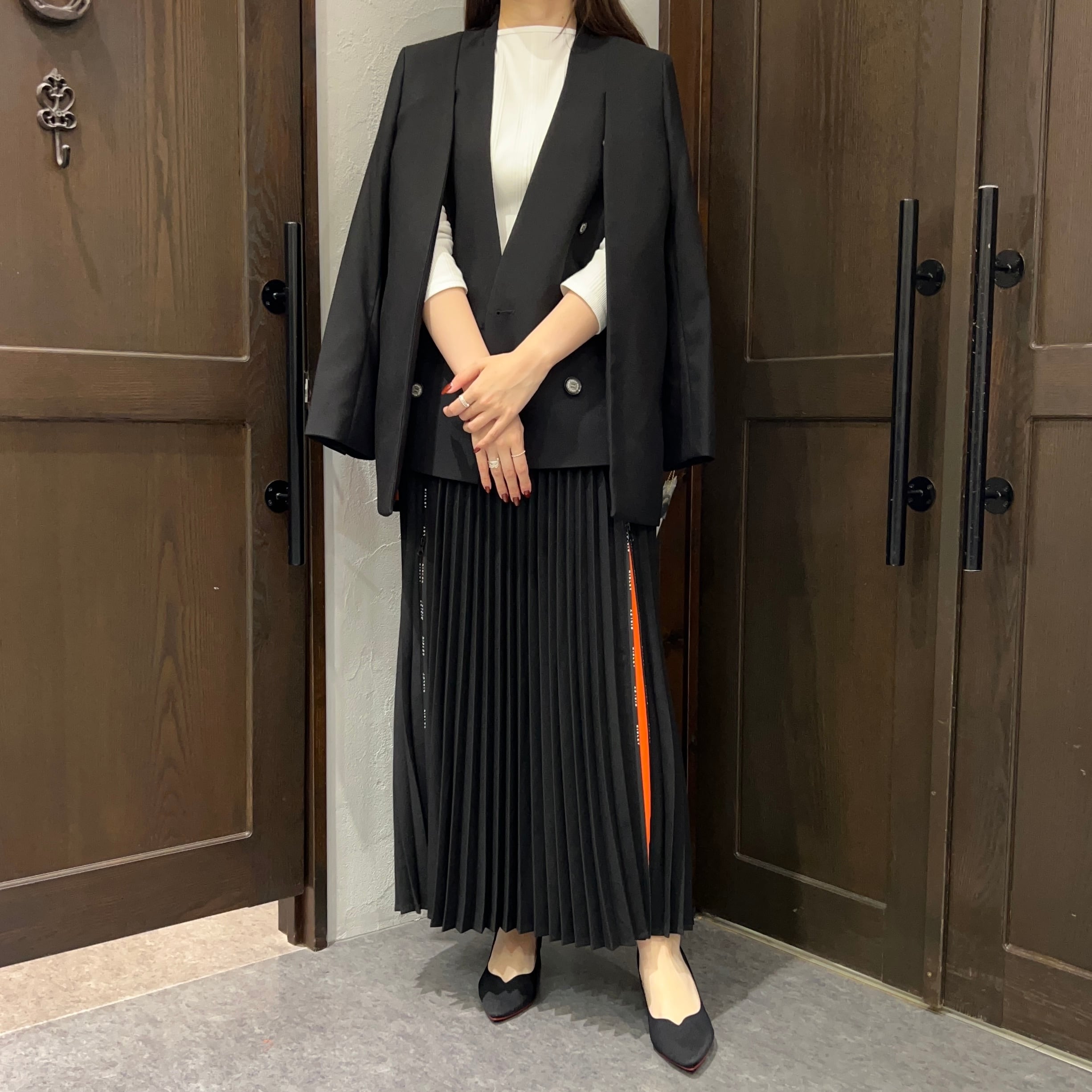 RISLEY/肩掛けロングジャケット【ブラック】 | 20ｰtwentyｰ