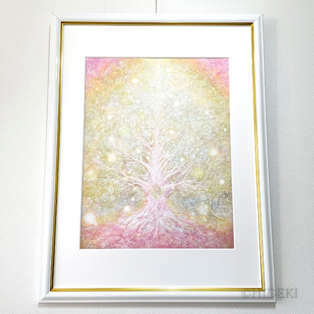 ヒーリングアート「生命樹」アクリル画の抽象画原画作品