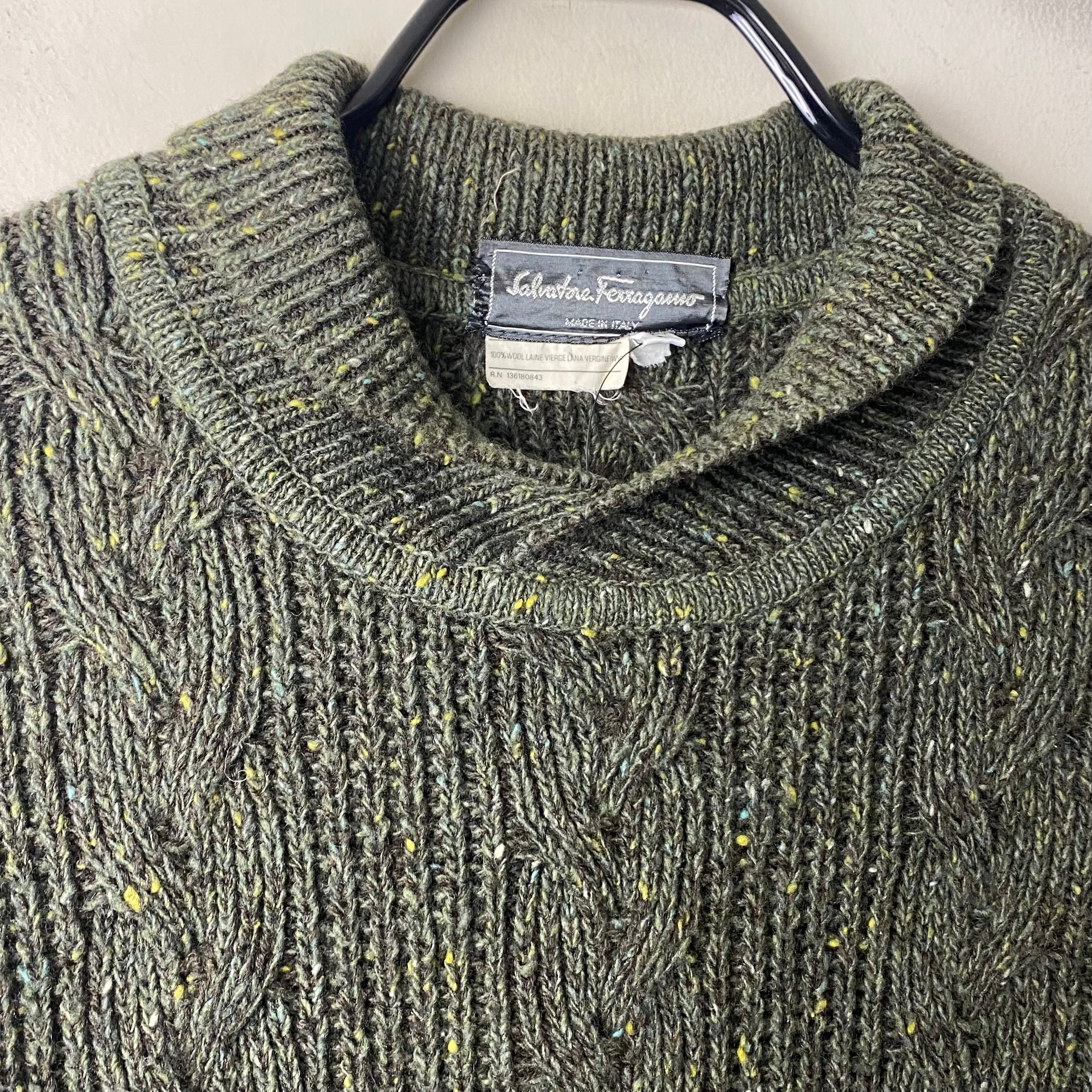 vintage SALVATORE FERRAGAMO cable knit sweater | NOIR ONLINE