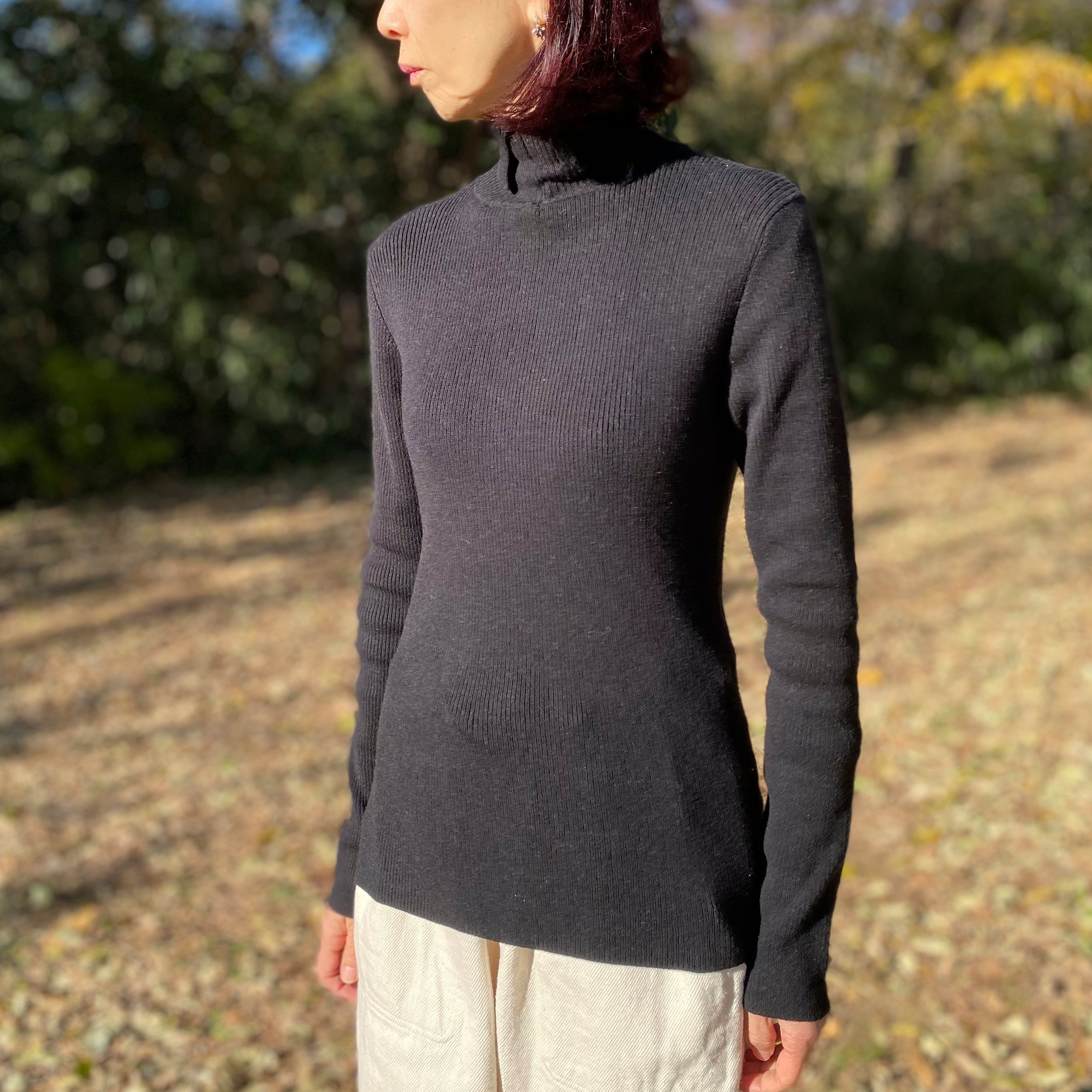 コットンカシミヤリブタートルプルオーバー（K27) | naocono