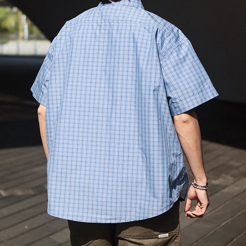 DetourStudio着回し万能チェック柄半袖シャツ | mblueshop