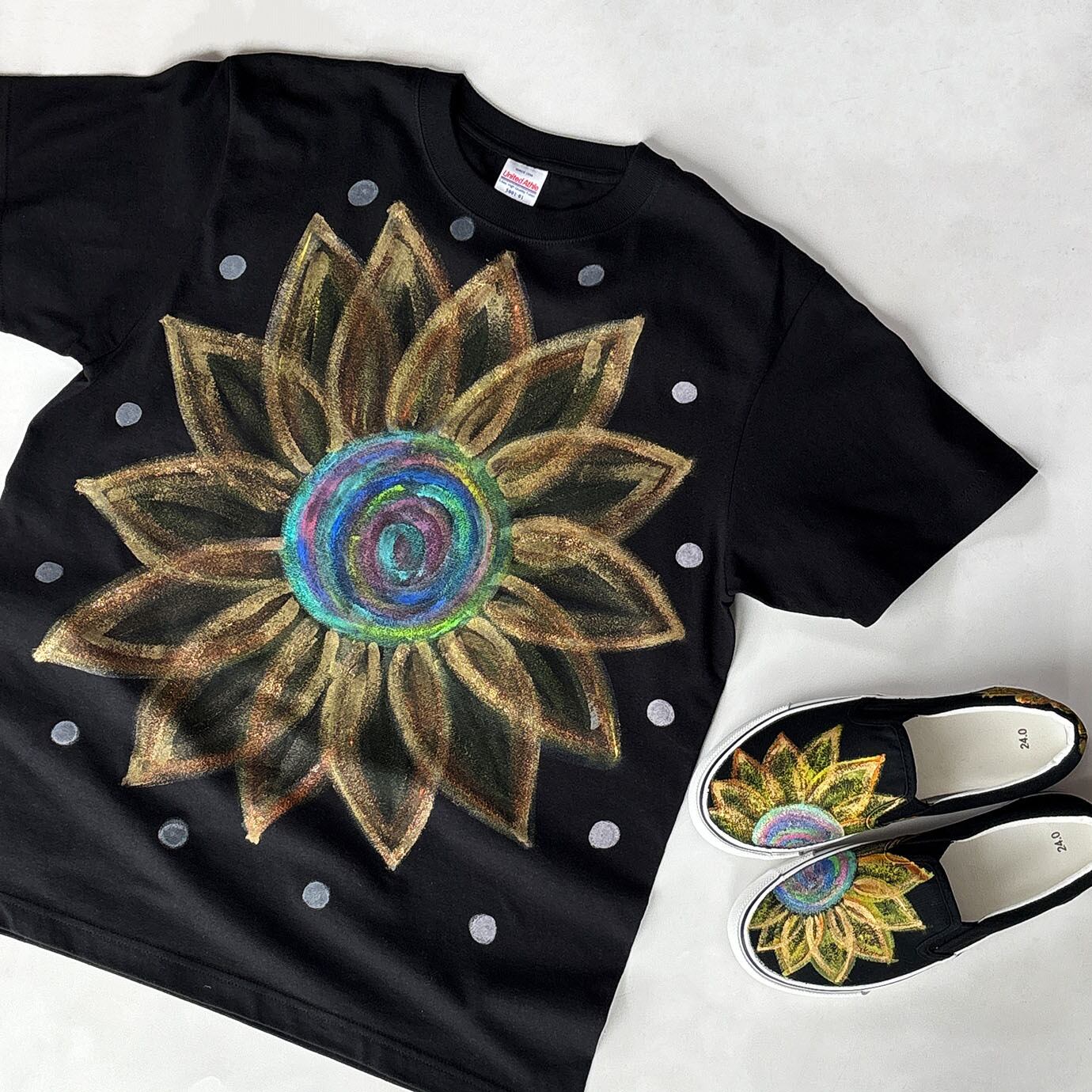 セット割》スニーカーTシャツ2点セット「Himawari B」ひまわりデザイン