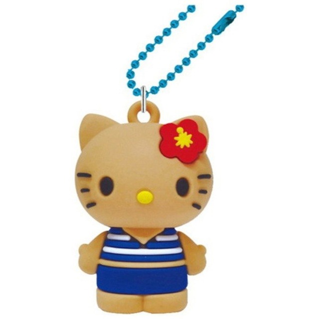 ハローキティ(日焼けシリーズ)PVCマスコットブルー(8403428)