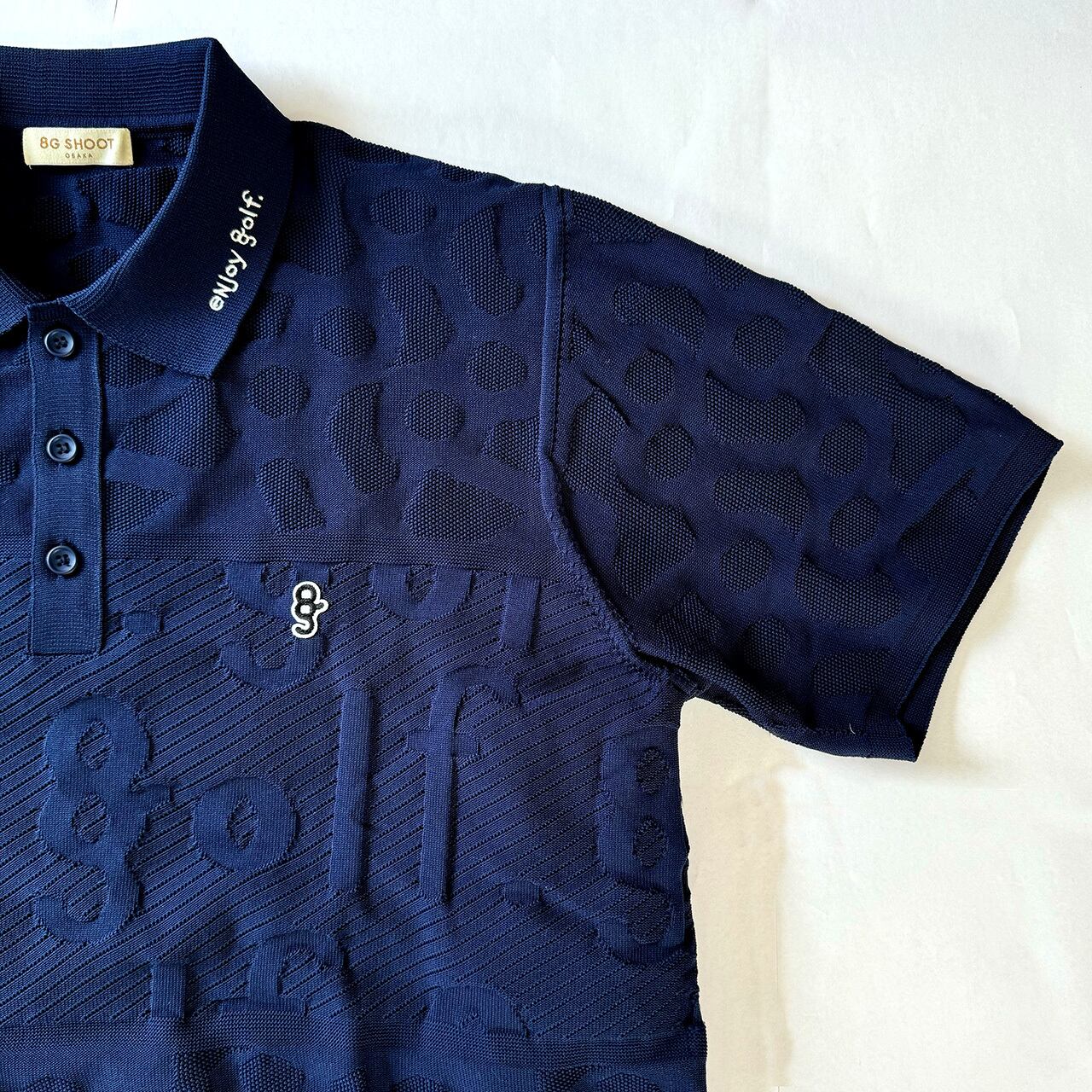 【新品】8gshoot LOGO JACQUARD KNIT POLO ネイビー 8gshoot LOGO JACQUARD KNIT POLO ネイビー
