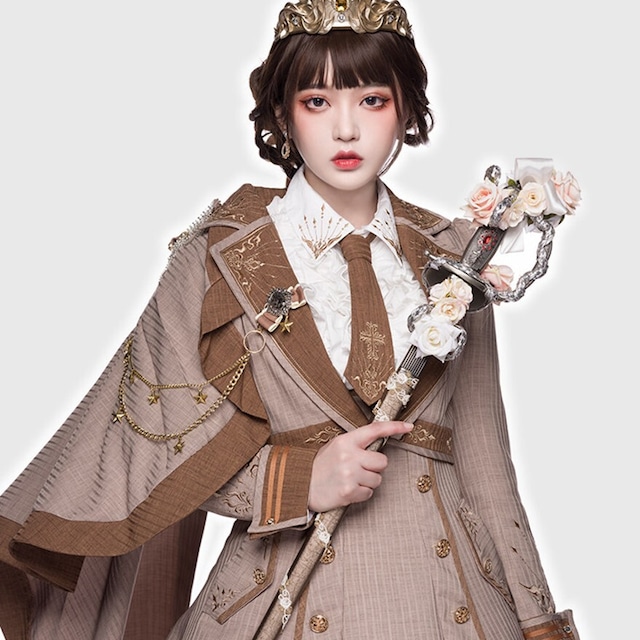 王国の士官少女クラロリフルセット｜ショートジャケット｜刺繍ラペル＆ダブルボタン