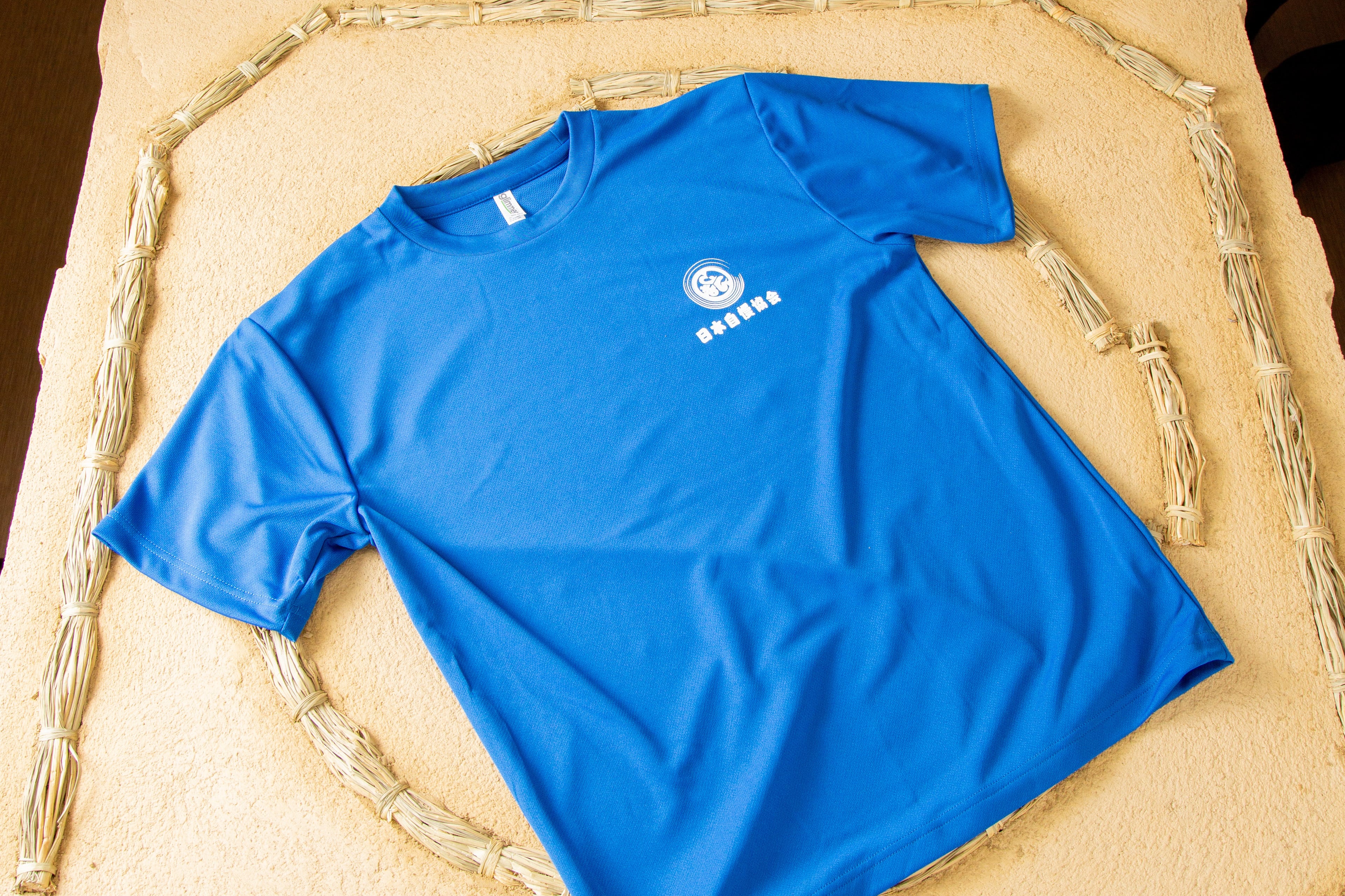 日本自慢協会 メッシュTシャツ - 青