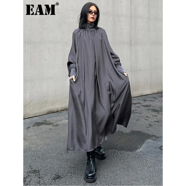 High-Neck A-Line Long Dress【E0281】