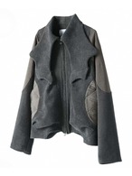 54A0 Asymmetric Deconstructed High Neck Jacket