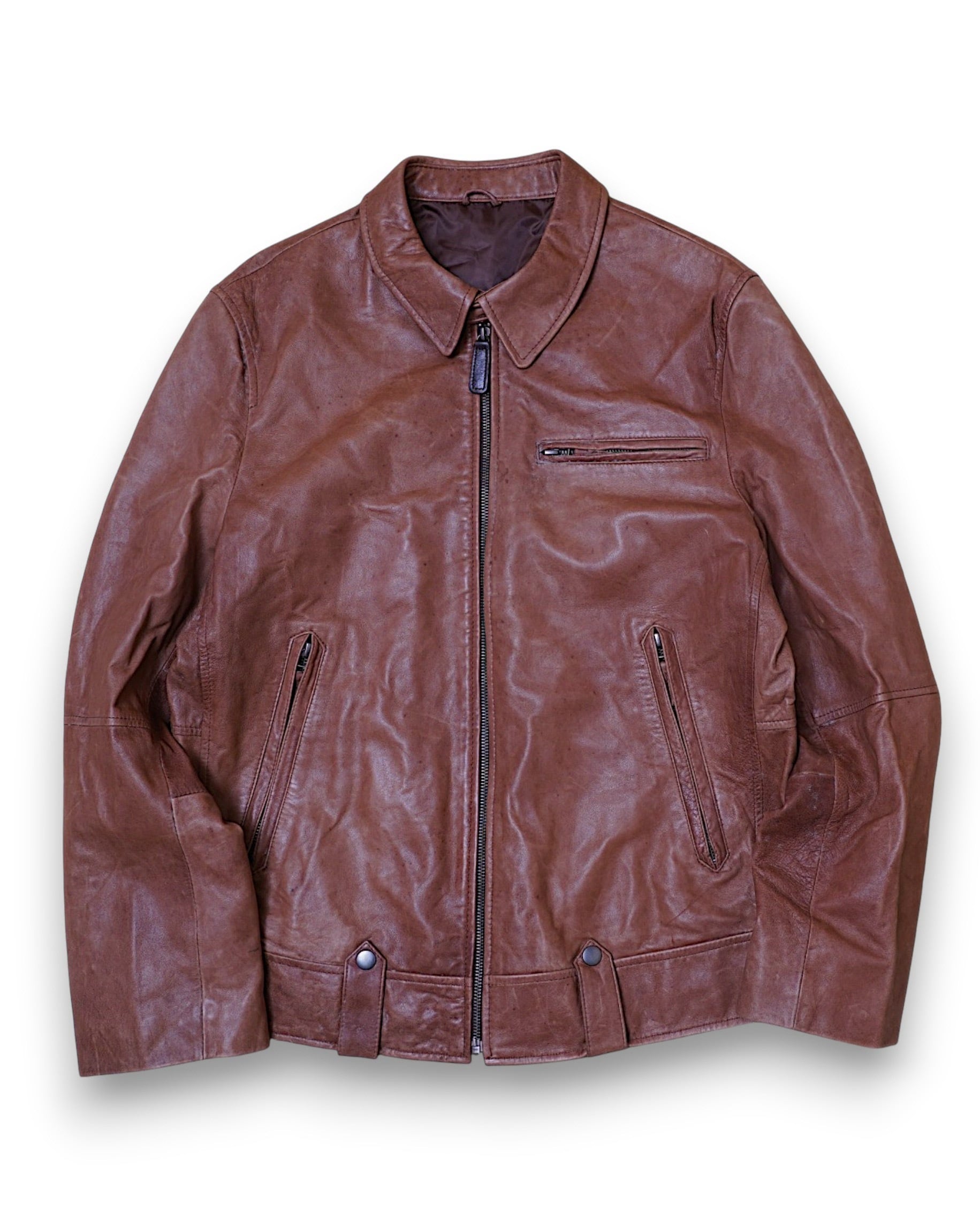 REDSKINS レザージャケット レッドブラウン 2XL レッドスキンズ レザー